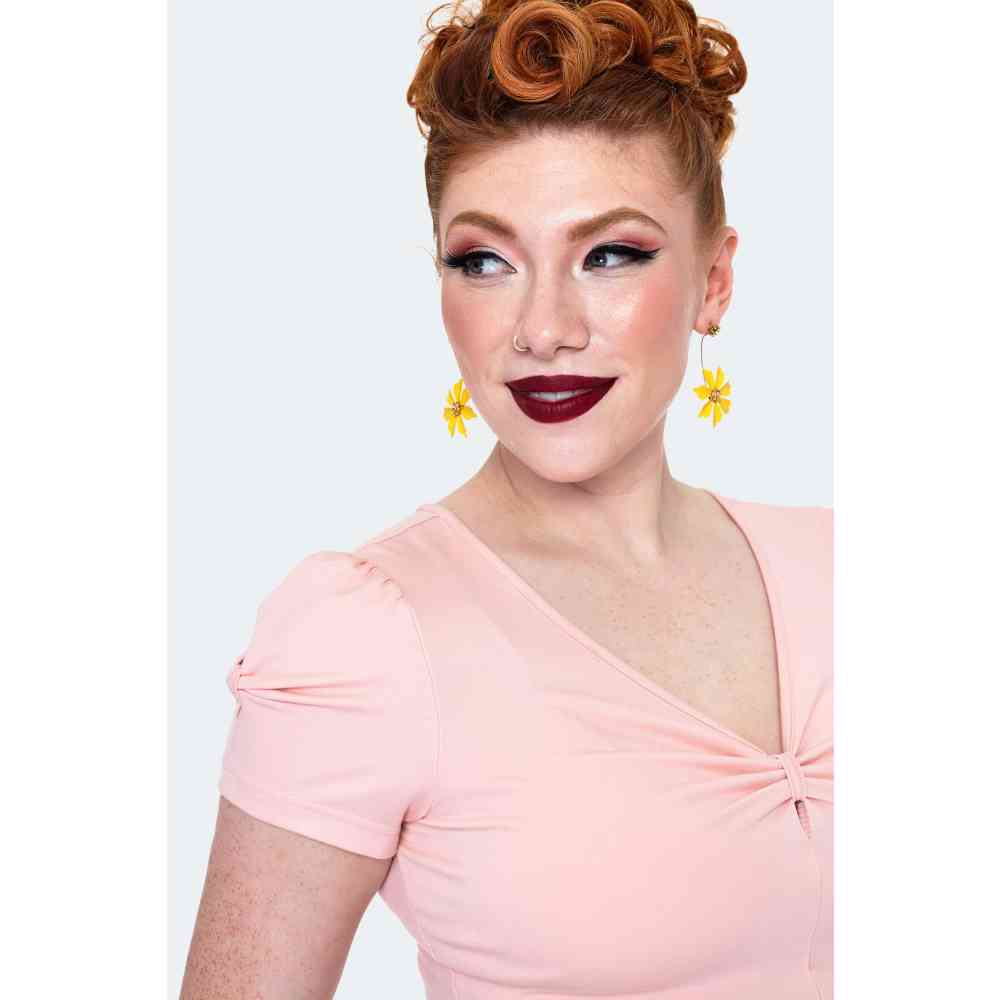 Voodoo Vixen - Yellow Flower Earrings - Yellow